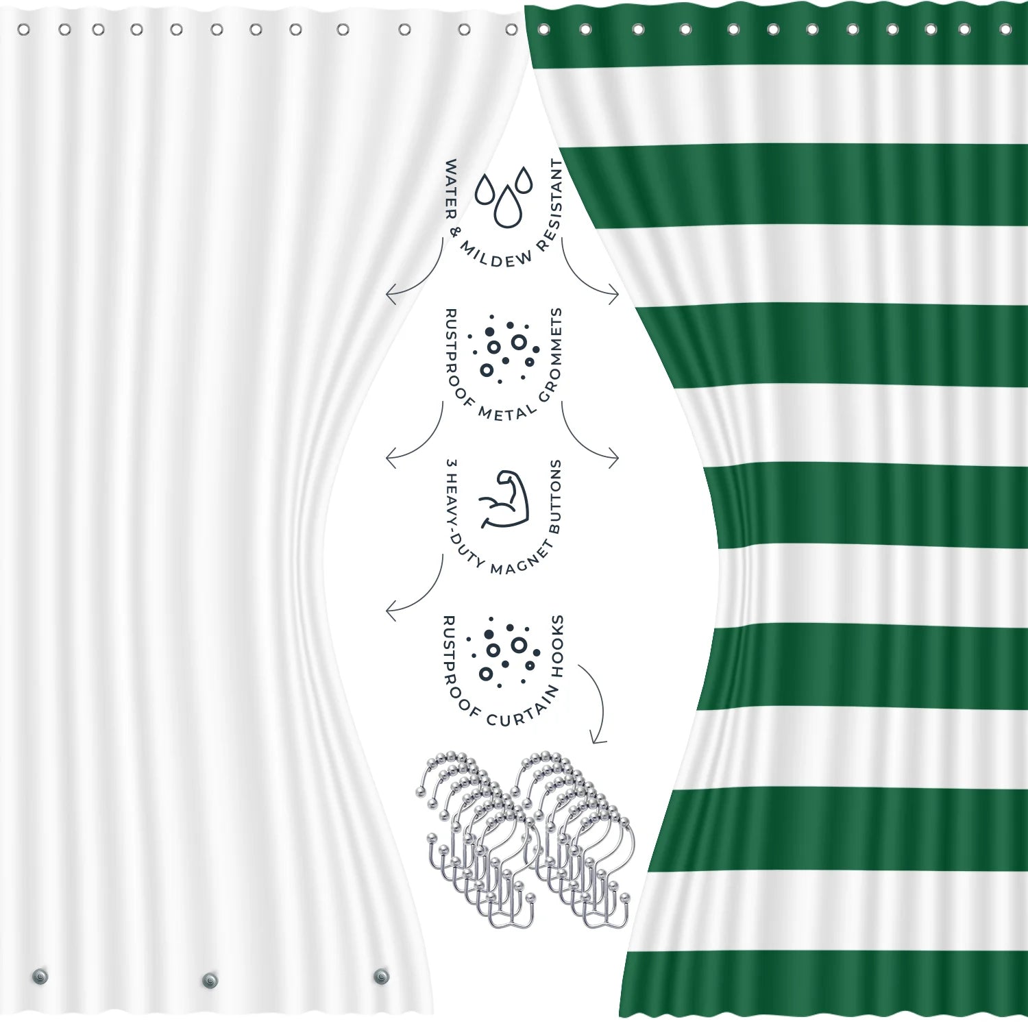 20 Piece Bathroom Accessories Set, Hunter Green Bathroom Decor Set