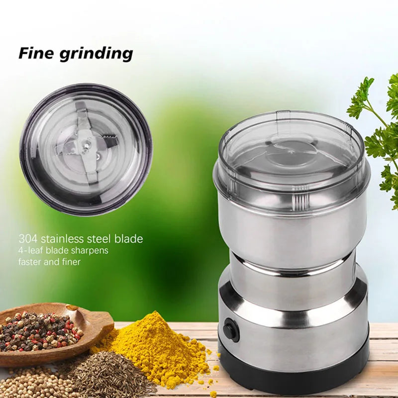 Household Small Bean Grinder Coffee Grinder Powder Grinder Electric Grinder Ultrafine Grain Stainless Steel Portable Grinder NEW
