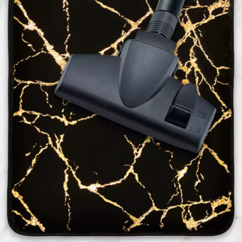 Marble Bathroom Rugs Nonslip Black Gold Bathroom Mats Soft Rabbit Fur Bath Mats for Bathroom Floor Mats Carpet Коврик Для Ванной