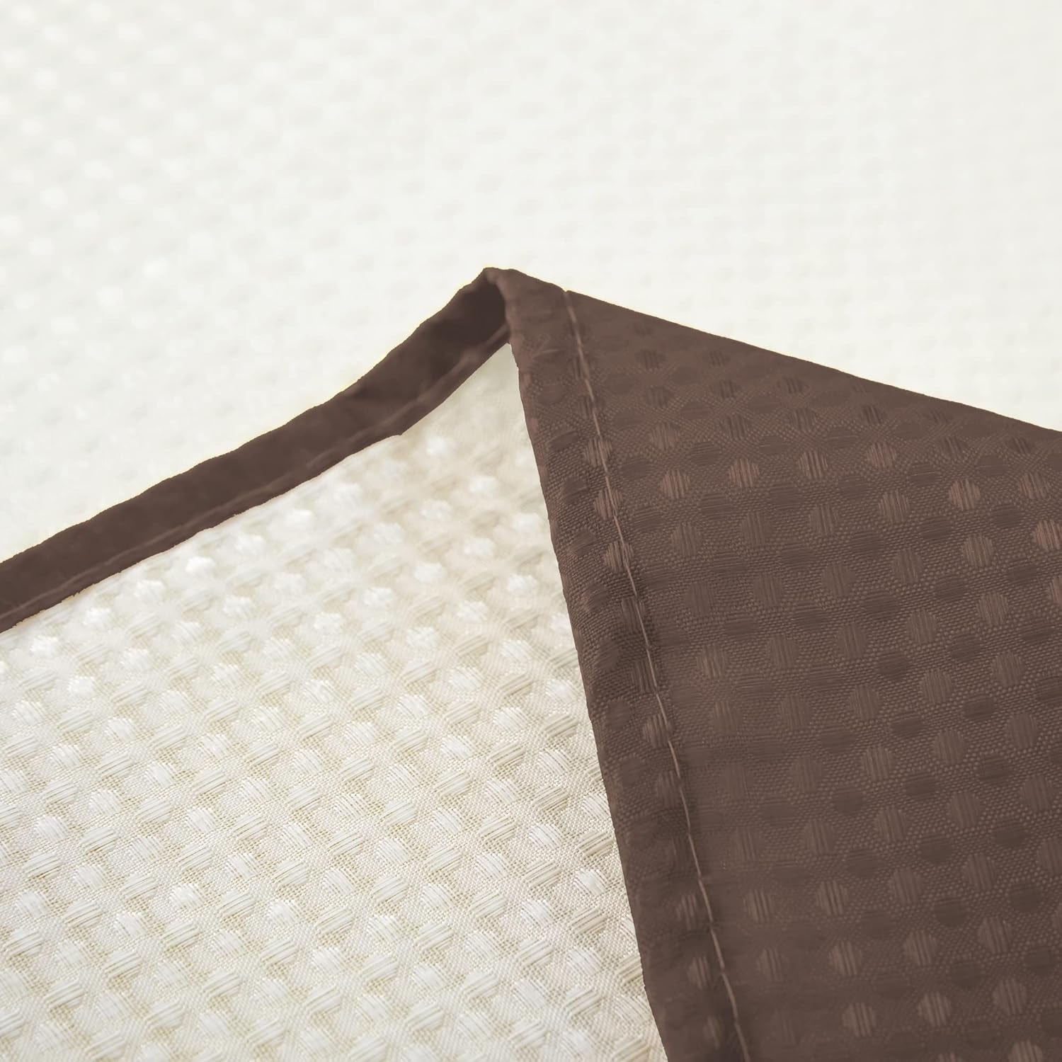 15 Piece Bathroom Shower Curtain Set with Memory Foam Bath Rugs. 2 Solid Coffee Brown Beige Color Modern Design None-Slip Bath Mats Includes12 Roller Ball Hooks Style Carrie (Brown)