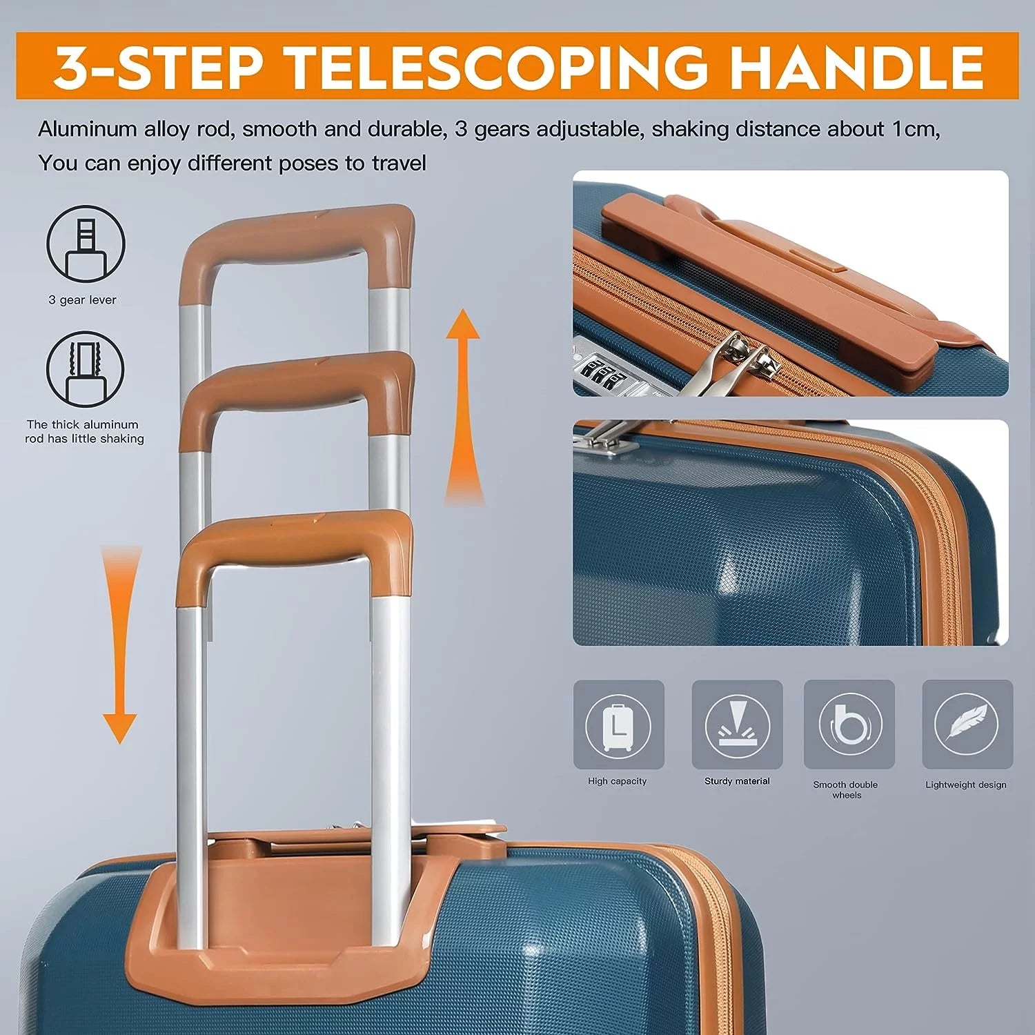 Carry-On Luggage 20" Lightweight Polypropylene Luggage, Hardshell Suitcase with Swivel Wheels