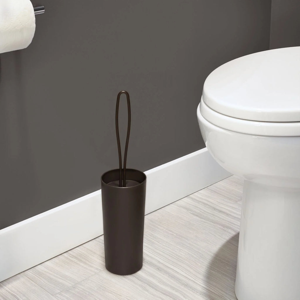Loop Toilet Brush and Holder Set, 4" X 16.25", Bronze