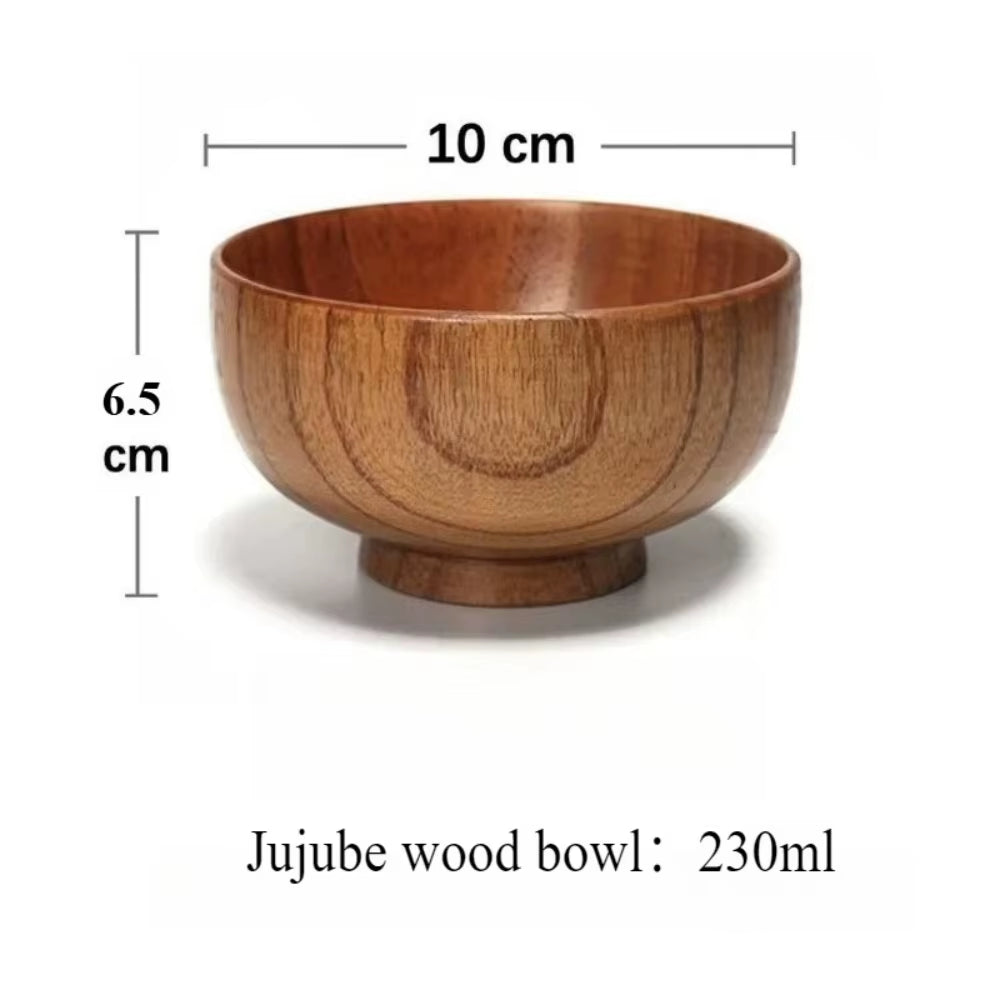 230Ml Jujube Wood Tableware Rice and Soup Bowl Natural Wood Bowl Food Container Children'S Tableware Wooden Utensils