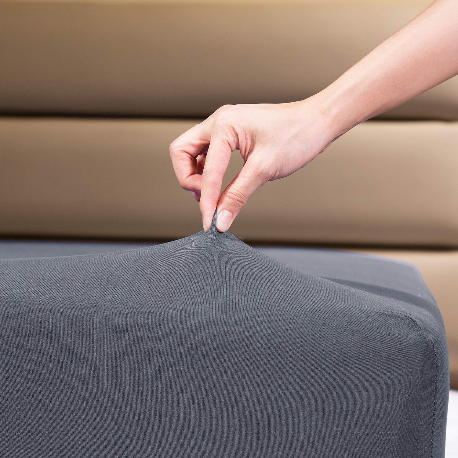 Fitted Sheet-  Twin Fitted Sheet Only（No Flat Sheet or Pillow Shams）,4 Way Stretch Micro-Knit,Snug Fit,Wrinkle Free,For Standard Mattress and Air Bed Mattress from 8” up to 10”,Gray