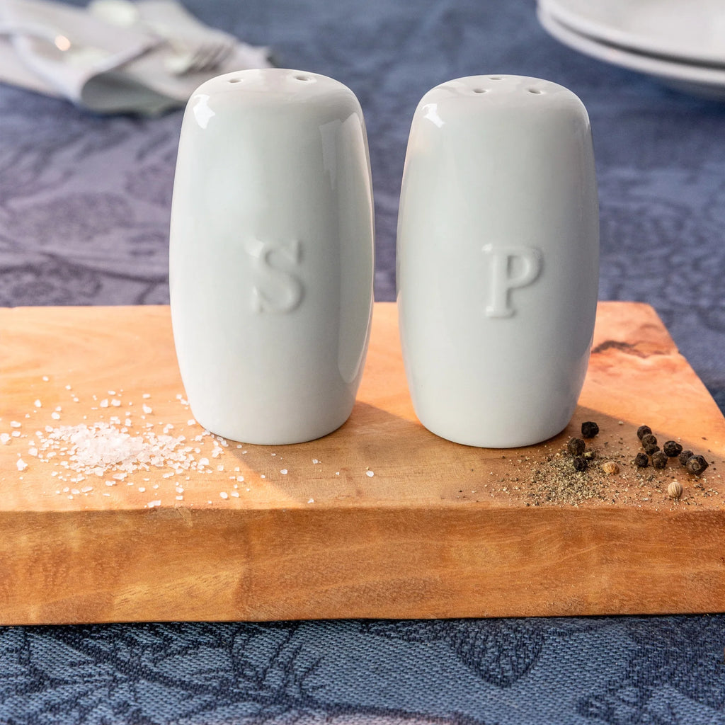 Porcelain Embossed Salt & Pepper Shaker Set
