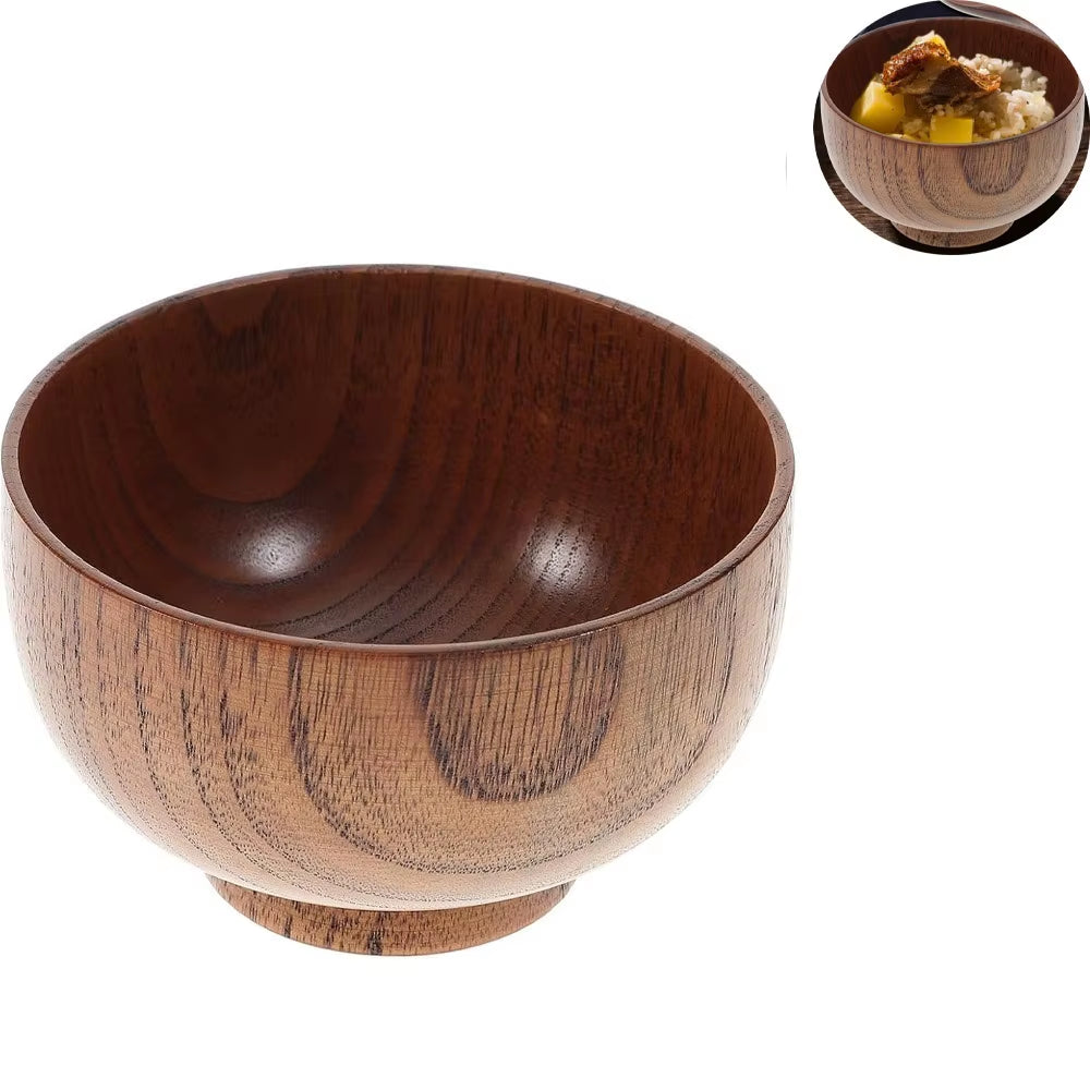 230Ml Jujube Wood Tableware Rice and Soup Bowl Natural Wood Bowl Food Container Children'S Tableware Wooden Utensils