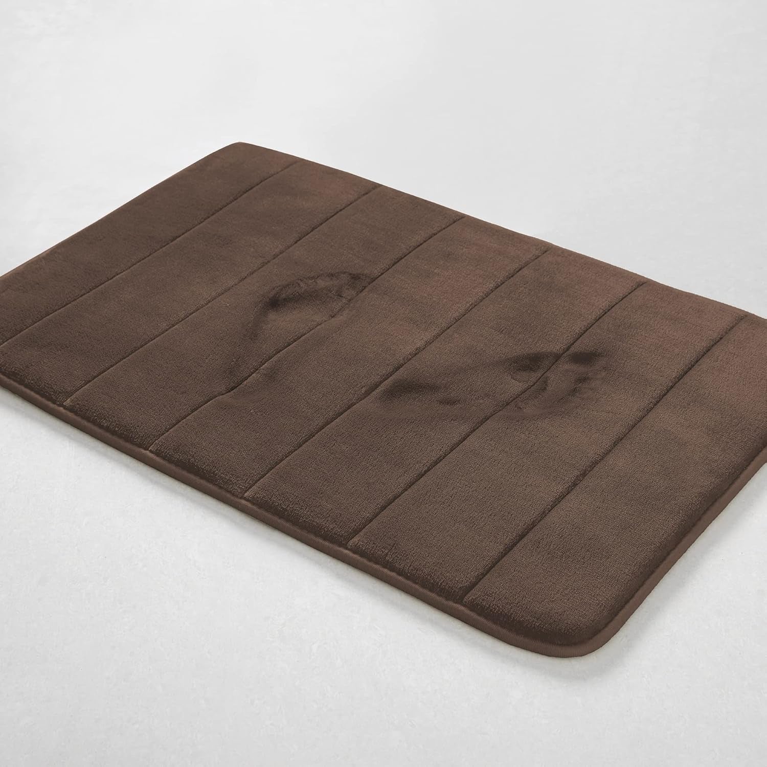 15 Piece Bathroom Shower Curtain Set with Memory Foam Bath Rugs. 2 Solid Coffee Brown Beige Color Modern Design None-Slip Bath Mats Includes12 Roller Ball Hooks Style Carrie (Brown)