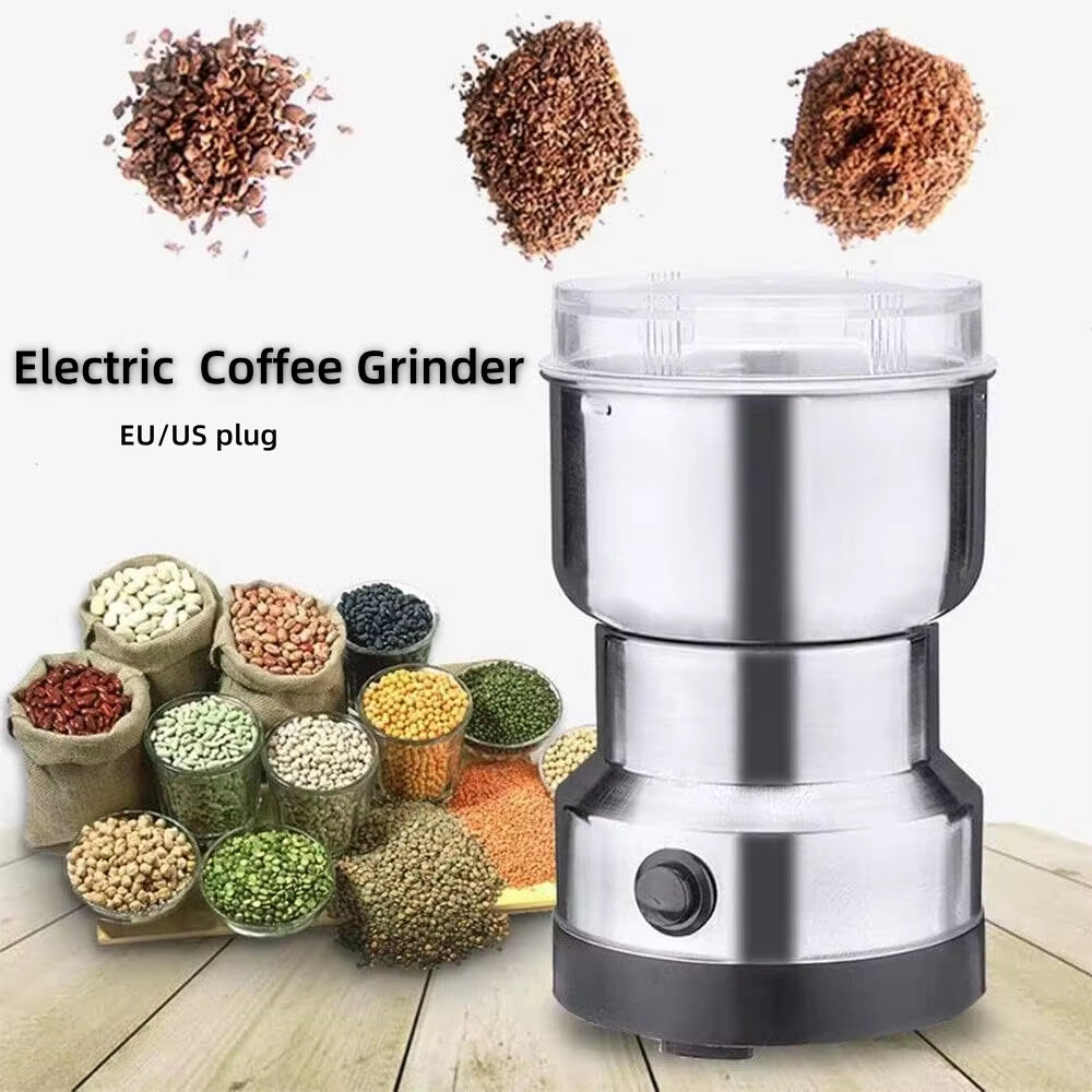 Household Small Bean Grinder Coffee Grinder Powder Grinder Electric Grinder Ultrafine Grain Stainless Steel Portable Grinder NEW