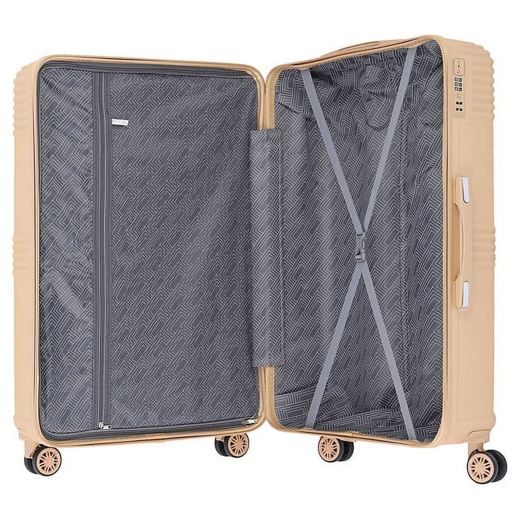 Aden Collection Hardside Spinner Luggage Sets in Tan, 3 Piece - TSA Lock