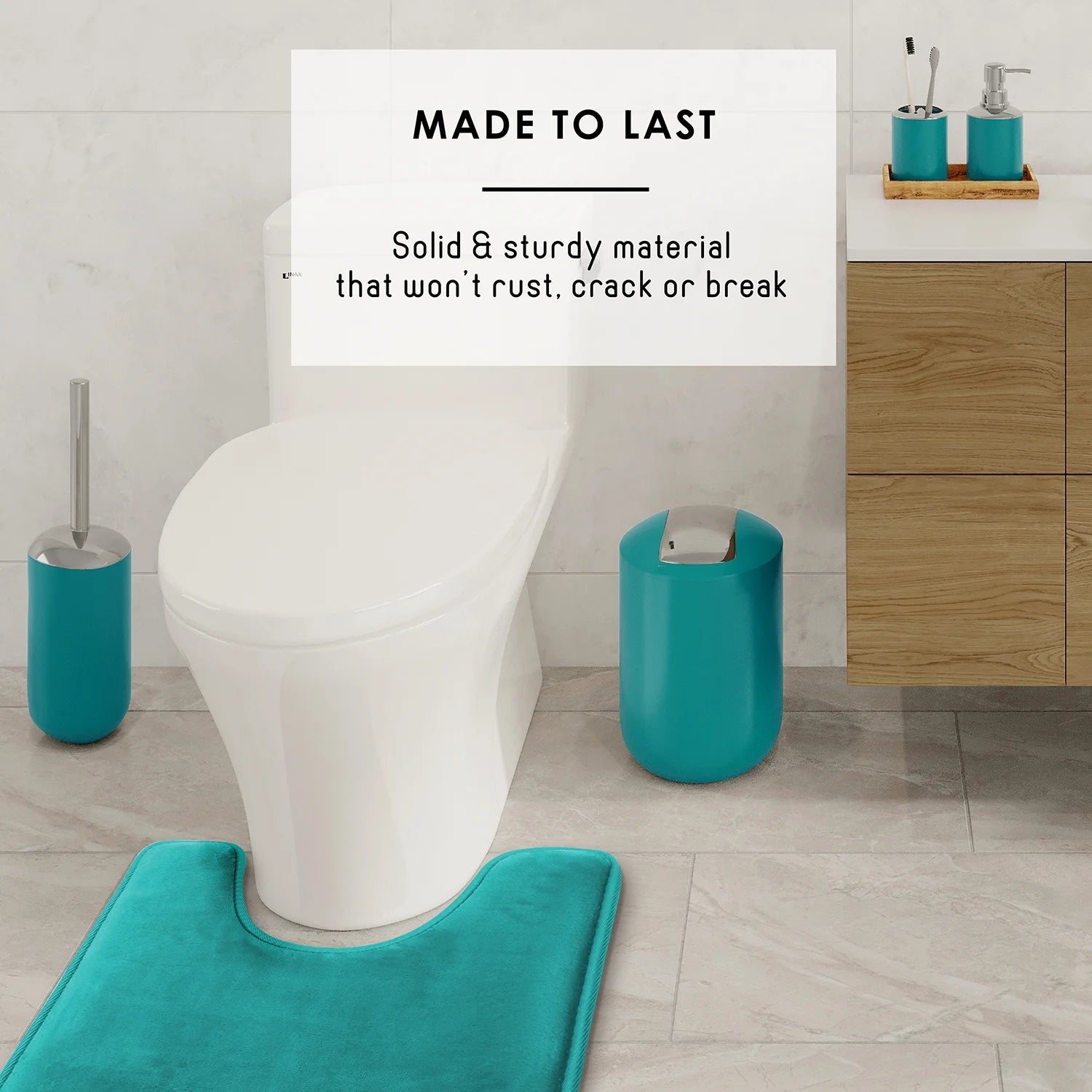 20 Piece Bathroom Accessories Set, Teal Blue Bathroom Decor Set