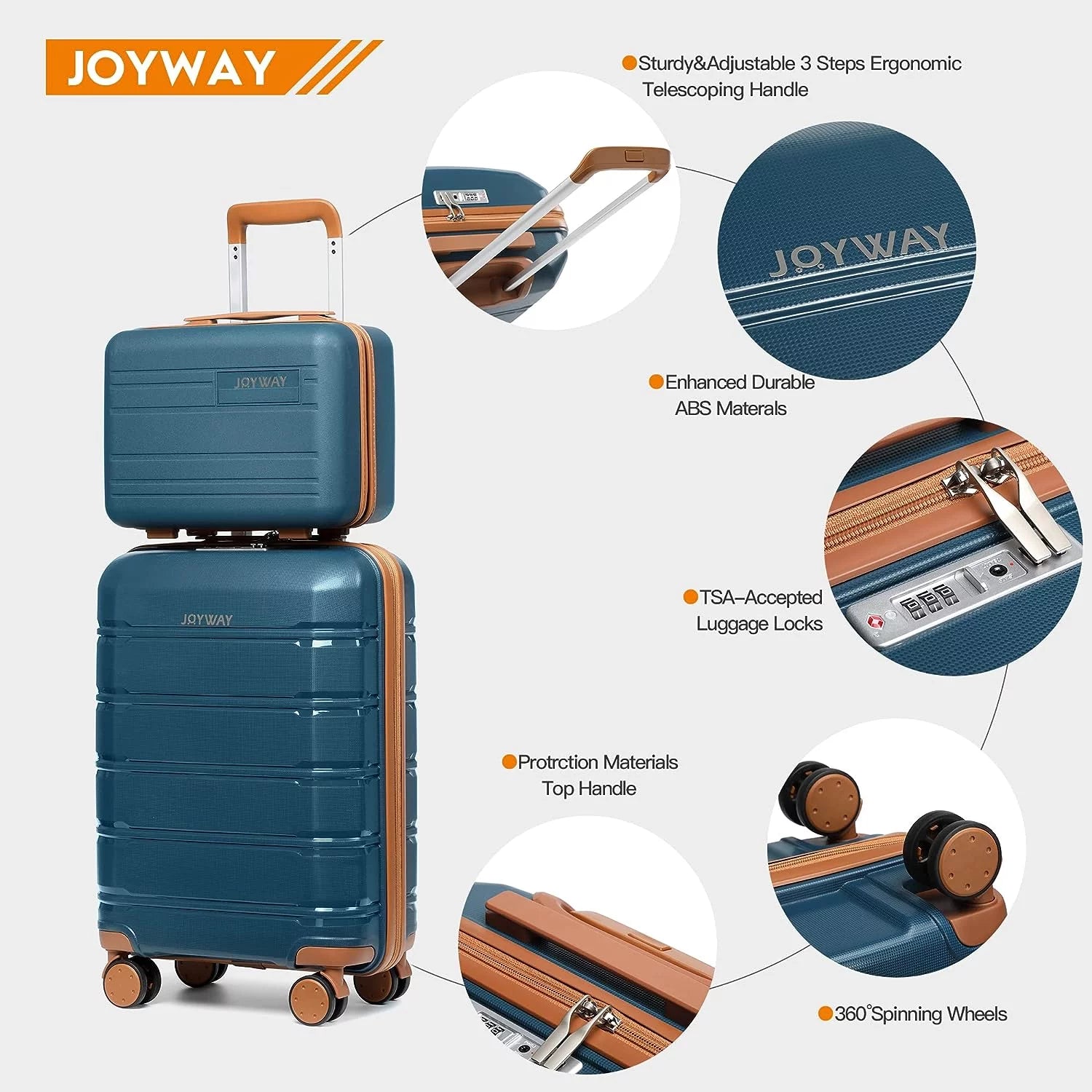 Carry-On Luggage 20" Lightweight Polypropylene Luggage, Hardshell Suitcase with Swivel Wheels
