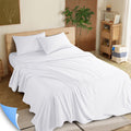 3 Pieces Luxury Bed Sheets Set, 1800 Series Cooling Microfiber Bed Sheets, 16" Deep Pocket, Twin, White
