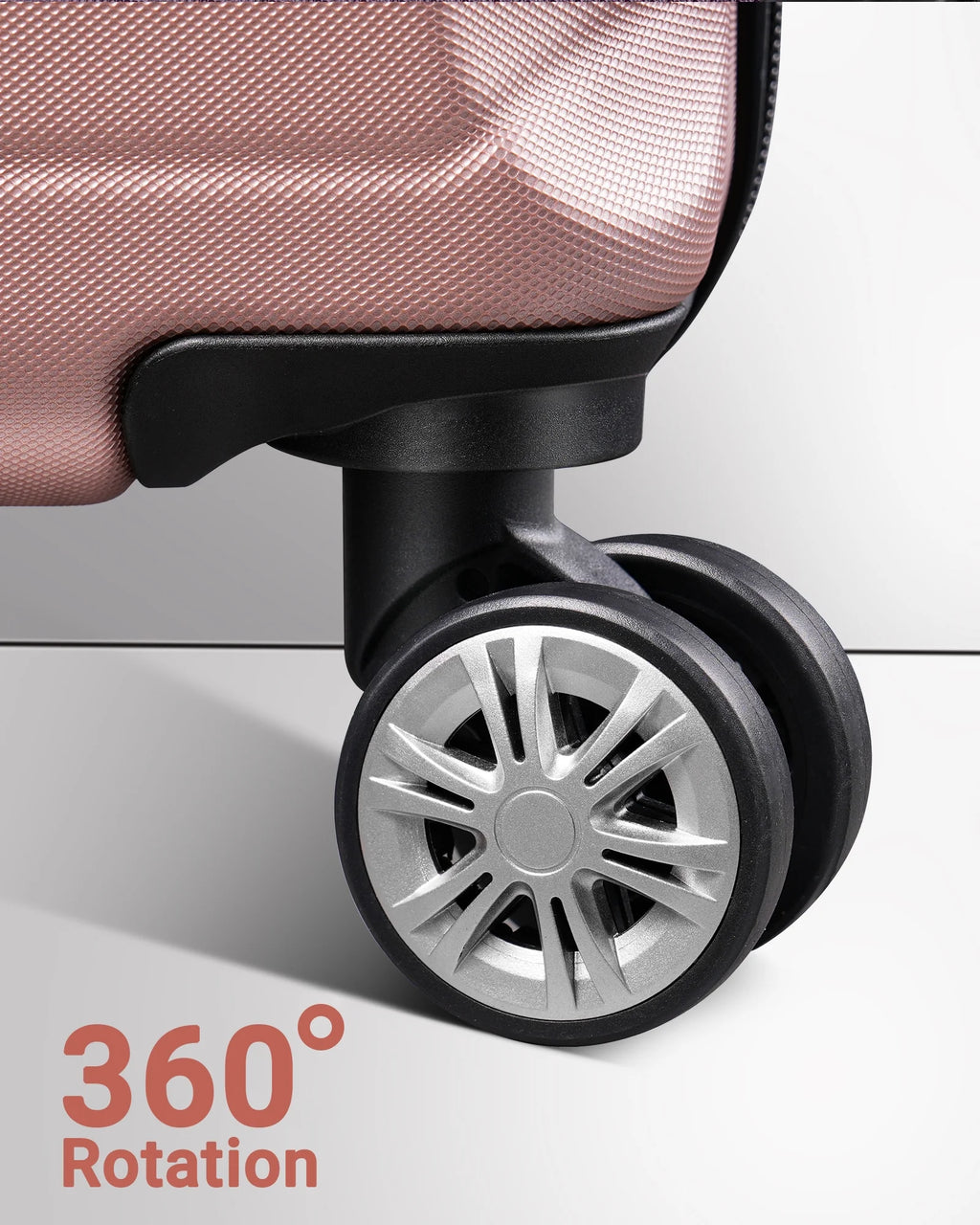 4 Piece Luggage Sets with 7 Pieces Organizer Bags, 20/24/28/32 Inch ABS Carry-On and Checked Suitcase Large Travel Sets, Rose