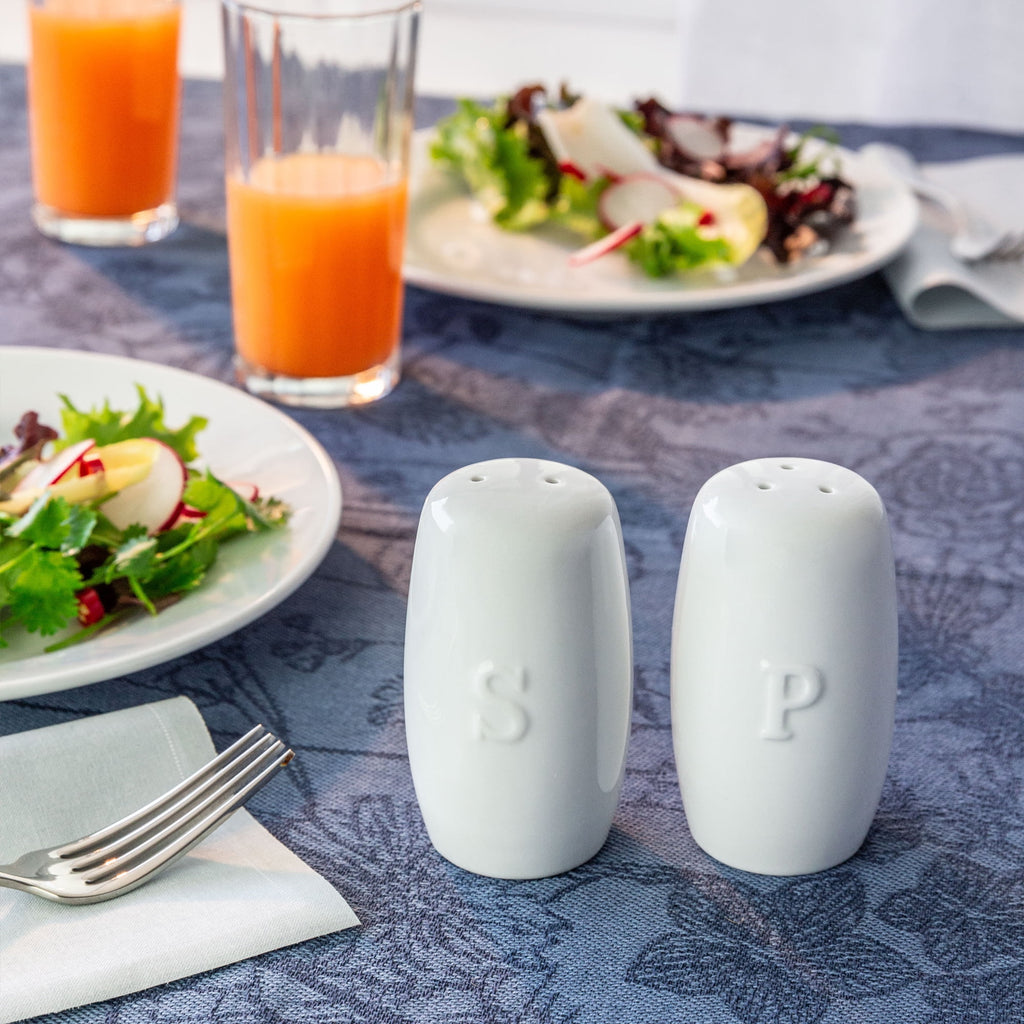 Porcelain Embossed Salt & Pepper Shaker Set
