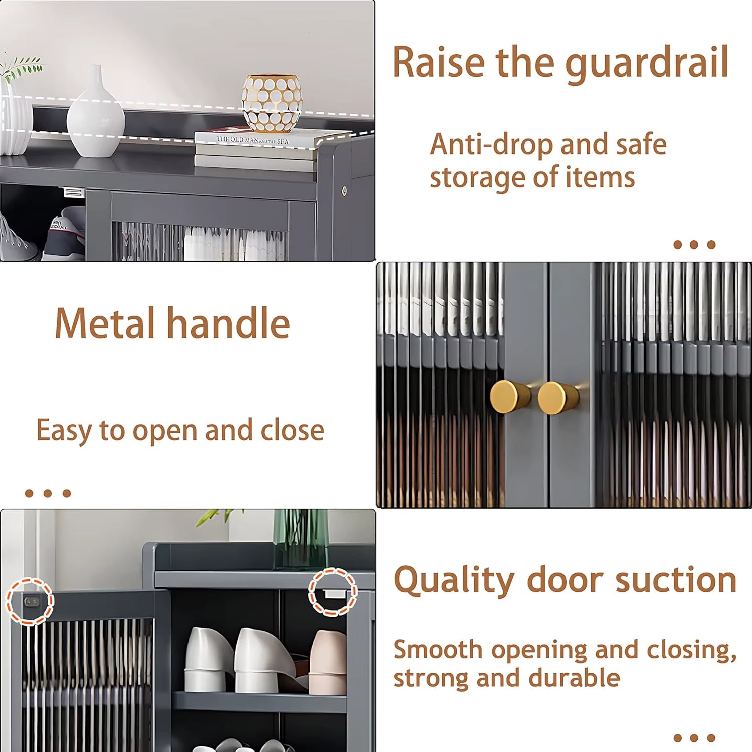 Bamboo Shoe Cabinet with Door, 8 Tier Shoe Rack for Closet, Entryway Shoe Storage Cabinet for 36-40 Pairs, Shoes Rack Organizer