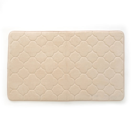 17 x 24 in. Embroidered Memory Foam Bath Mat, Tapioca