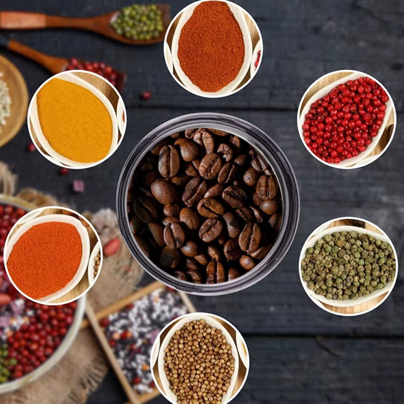 Household Small Bean Grinder Coffee Grinder Powder Grinder Electric Grinder Ultrafine Grain Stainless Steel Portable Grinder NEW