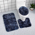Solid Color 3 Piece Bathroom Rug Set Bath Rug, Contour Mat, & Lid Cover Non-Slip with Rubber Backing Solid Color New Bathmats