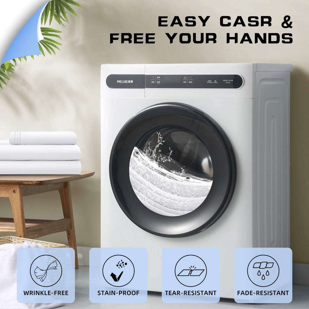 3 Pieces Luxury Bed Sheets Set, 1800 Series Cooling Microfiber Bed Sheets, 16" Deep Pocket, Twin, White