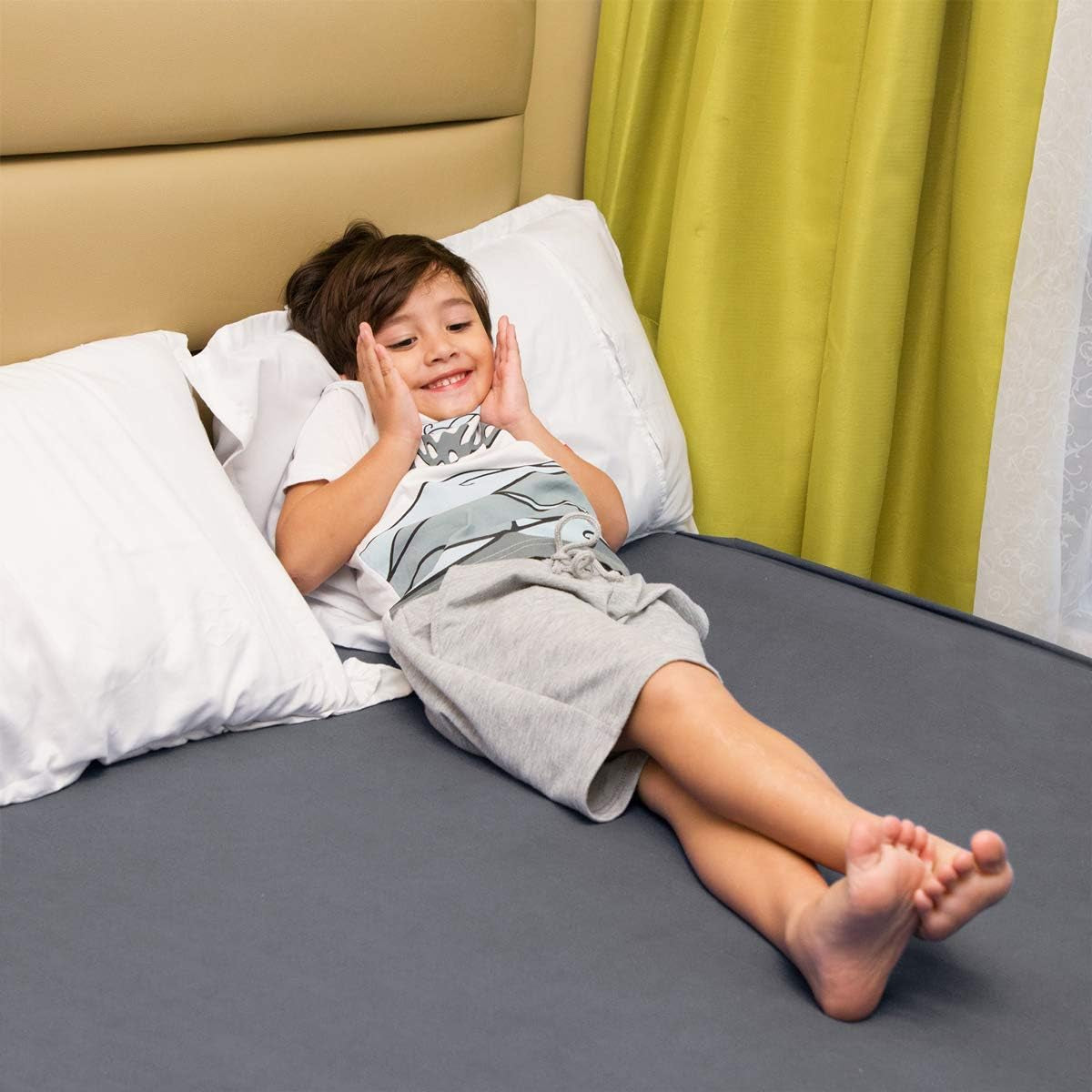 Fitted Sheet-  Twin Fitted Sheet Only（No Flat Sheet or Pillow Shams）,4 Way Stretch Micro-Knit,Snug Fit,Wrinkle Free,For Standard Mattress and Air Bed Mattress from 8” up to 10”,Gray