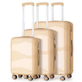 Aden Collection Hardside Spinner Luggage Sets in Tan, 3 Piece - TSA Lock