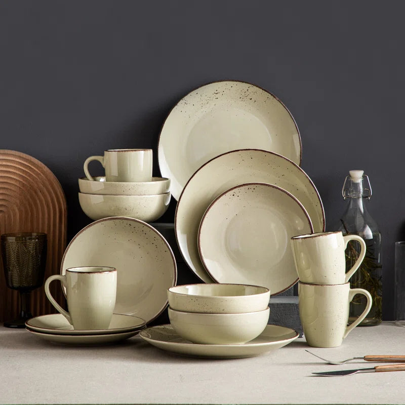 Aagman 16 Piece Stoneware Dinnerware Set - Service for 4